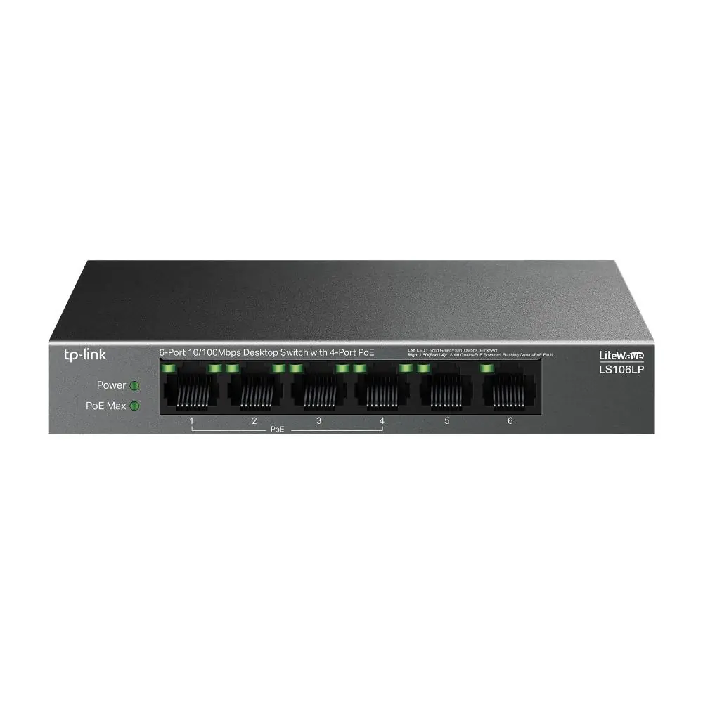 Tp-Link LS109P 9 Port 10-100 Mbps 8 Port Poe+ 10-100 Mbps Switch Metal Kasa 1