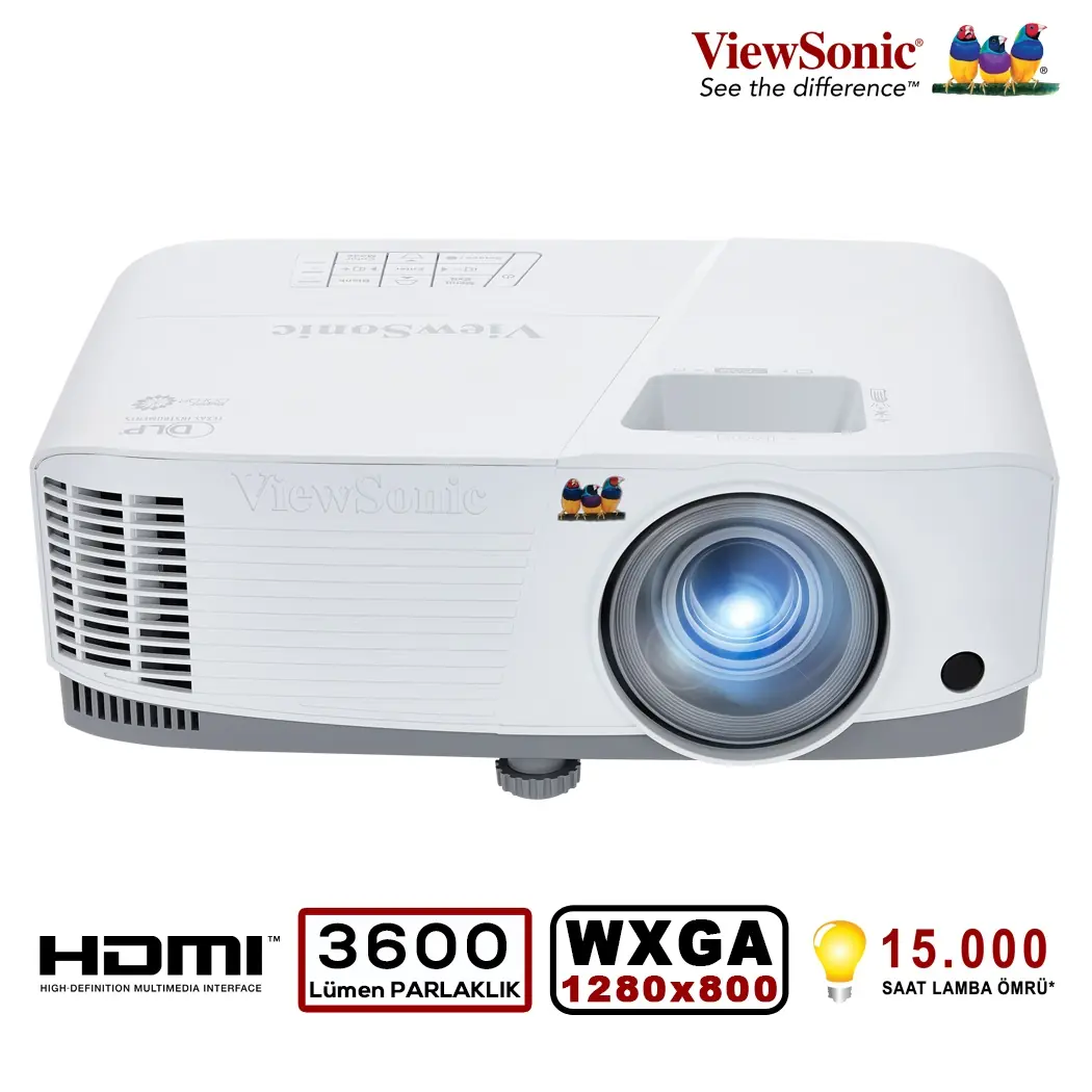 Viewsonic PA503W DLP WXGA 1280X800 3800AL HDMI 3D 22.000:1 Hoparlör Projeksiyon Cihazı