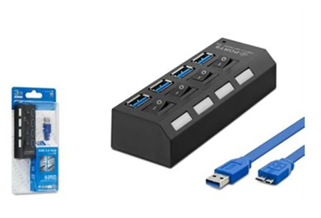 Hadron Hdx7023 Usb3.0 Hub Anahtarlı 4 Port 0,5m Siyah 1