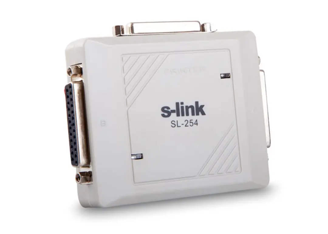 S-link SL-254 2 Port Otomatik Switch (Giriş 2 Adet Dişi DB25 Paralel Port)(Çıkış DB25 Paralel) 1