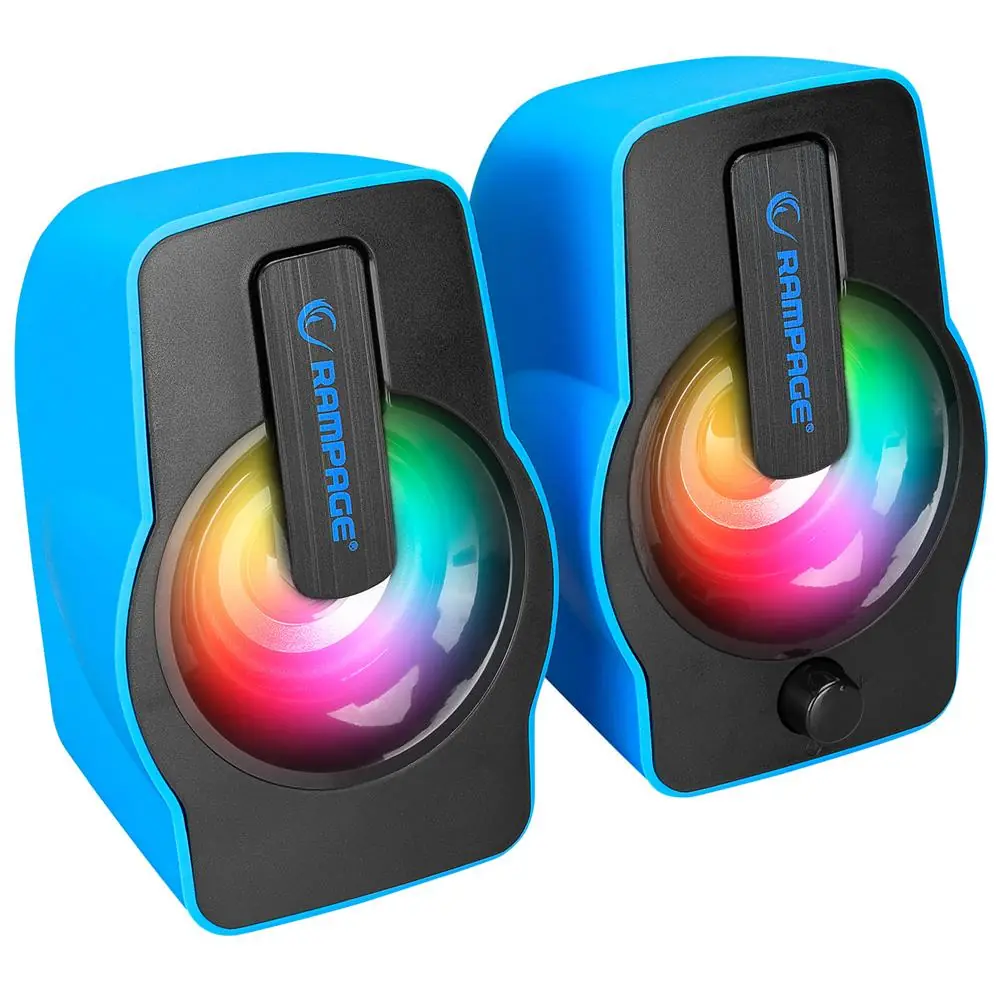 Rampage RMS-G7 FALSETTO 2.0 6 Watt RGB Ledli Mavi Multimedia Gaming USB Speaker 1