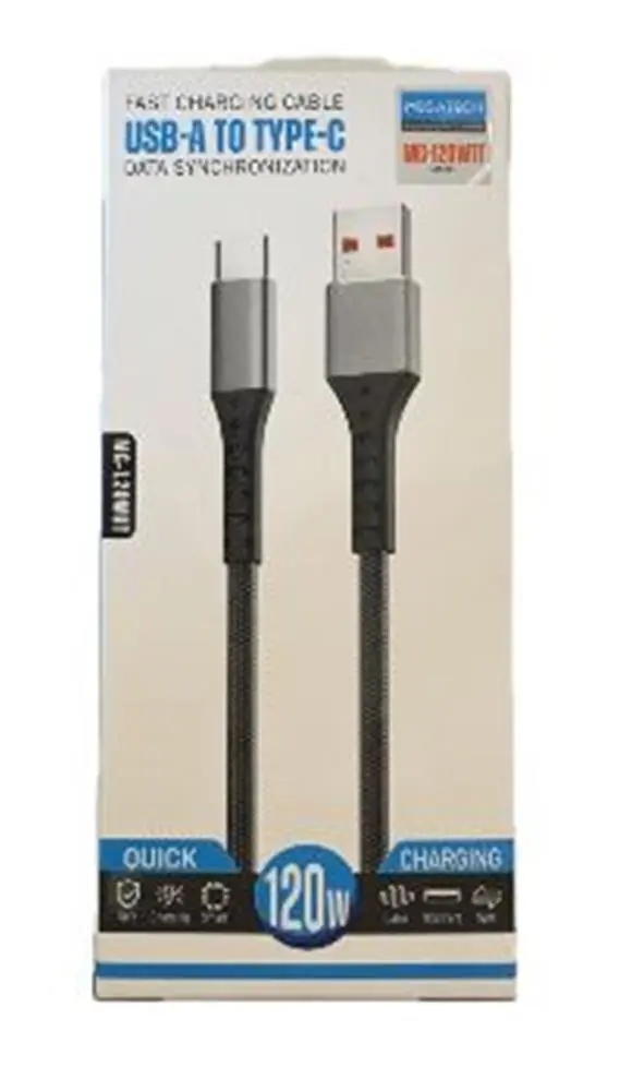 Megatech MT-120wt Hasır 120W Usb To Type-C Data Kablosu 1