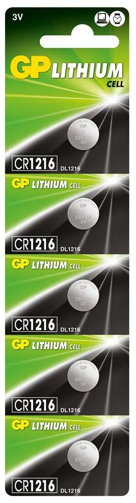 Gp CR1216-C5 3V Lityum Düğme Pil 5'li Paket 1