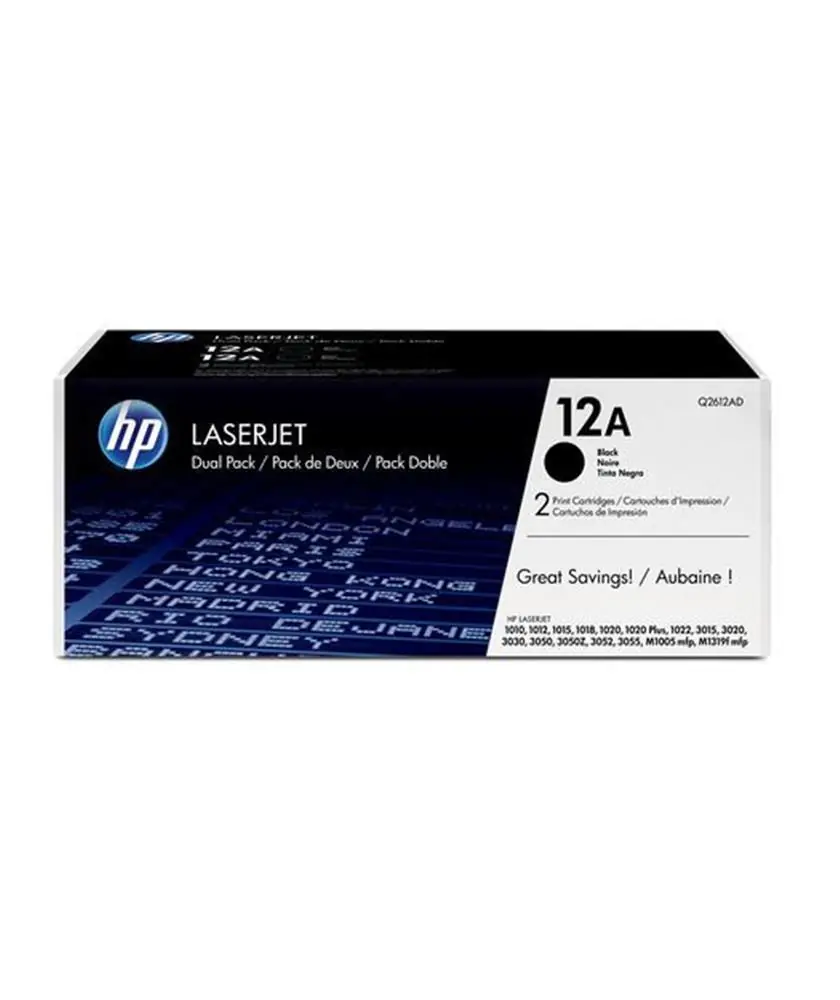 HP 12AD Black Siyah 2.000 Sayfa Çiftli Toner Q2612AD 1