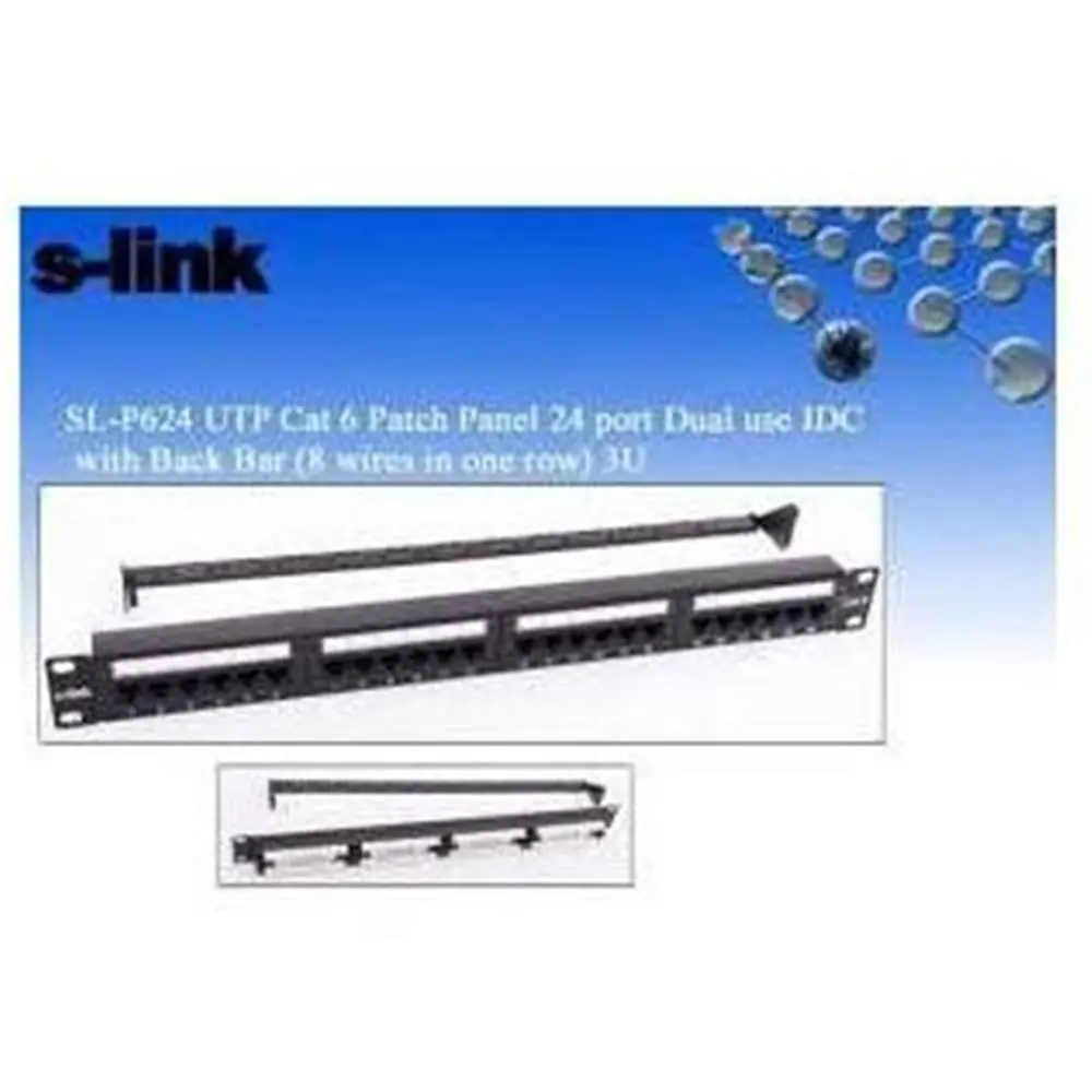 S-link  SL-F624 24lü Utp Cat6 Patch Panel 1