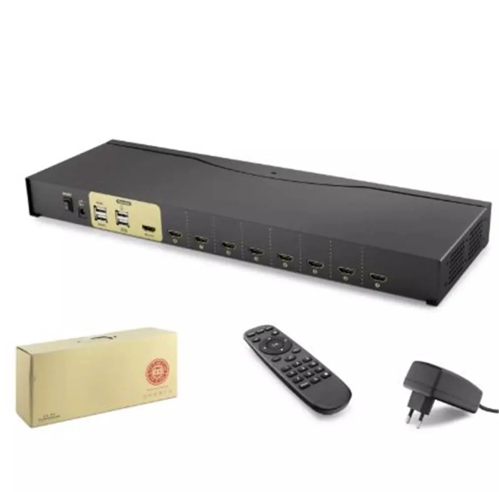 Hadron Hdx1378 8 Port Hdmi Kvm Switch  Siyah IR uzaktan kumanda 1