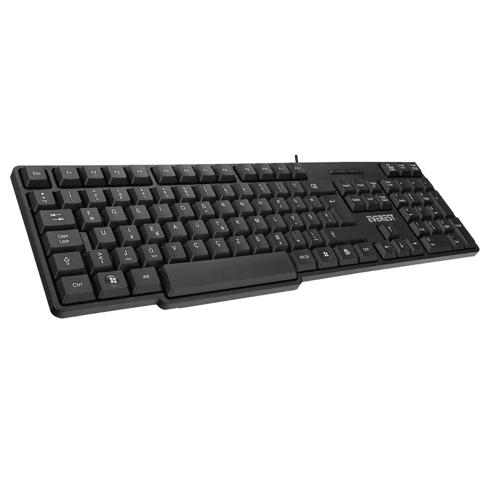 Everest KB-517UF Siyah USB F 2mt Kablo Uzunluğu Standart Klavye 1