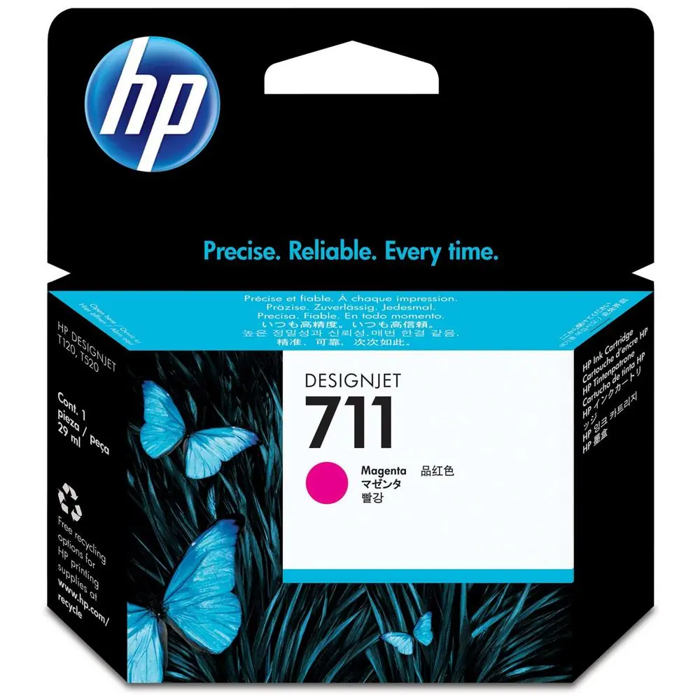 HP 711 Magenta Kırmızı 29ML Plotter Kartuşu CZ131A 1
