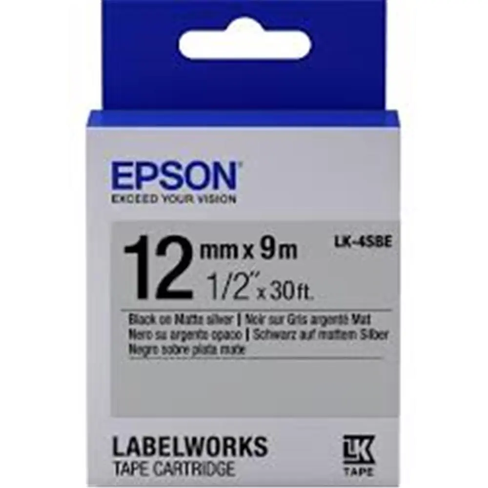Epson LK-5TBN Şeffaf Üzeri Siyah 18mm 9Metre Etiket 1