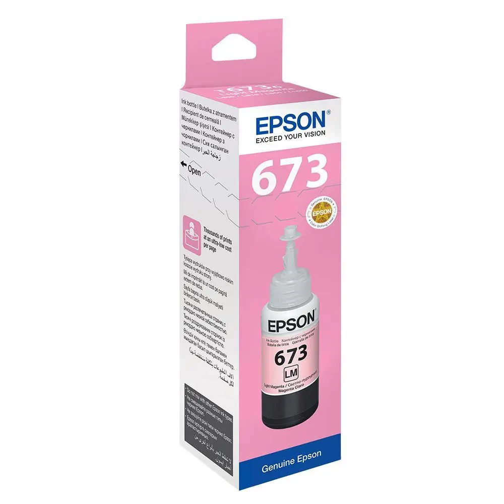 Epson T6736 Light Magenta Açık Kırmızı Şişe Mürekkep T67364A 1