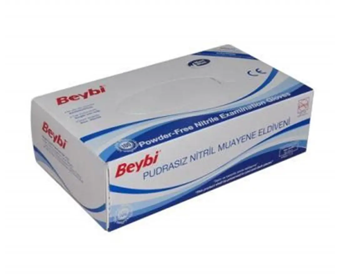 Beybi Pudrasız Nitril Mavi (S) small Beden Muayene Eldiven 100lü Paket