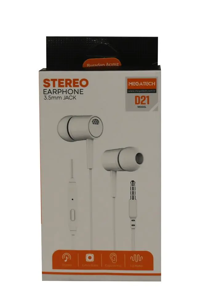 Megatech D21 Stereo Beyaz Mikrofonlu Kulaklık 1