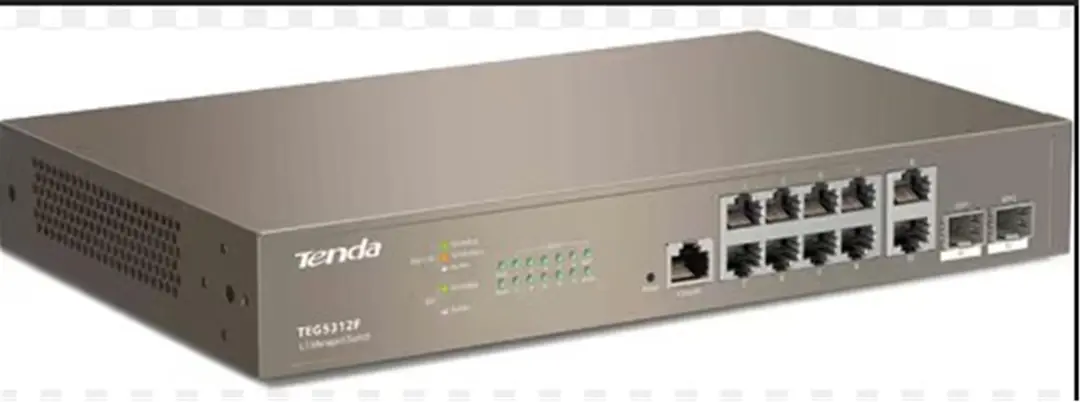 Tenda TEG5312F 8 Port 10-100-1000 Switch 2 Port SFP L2 Çelik Kasa Rack Mount 1