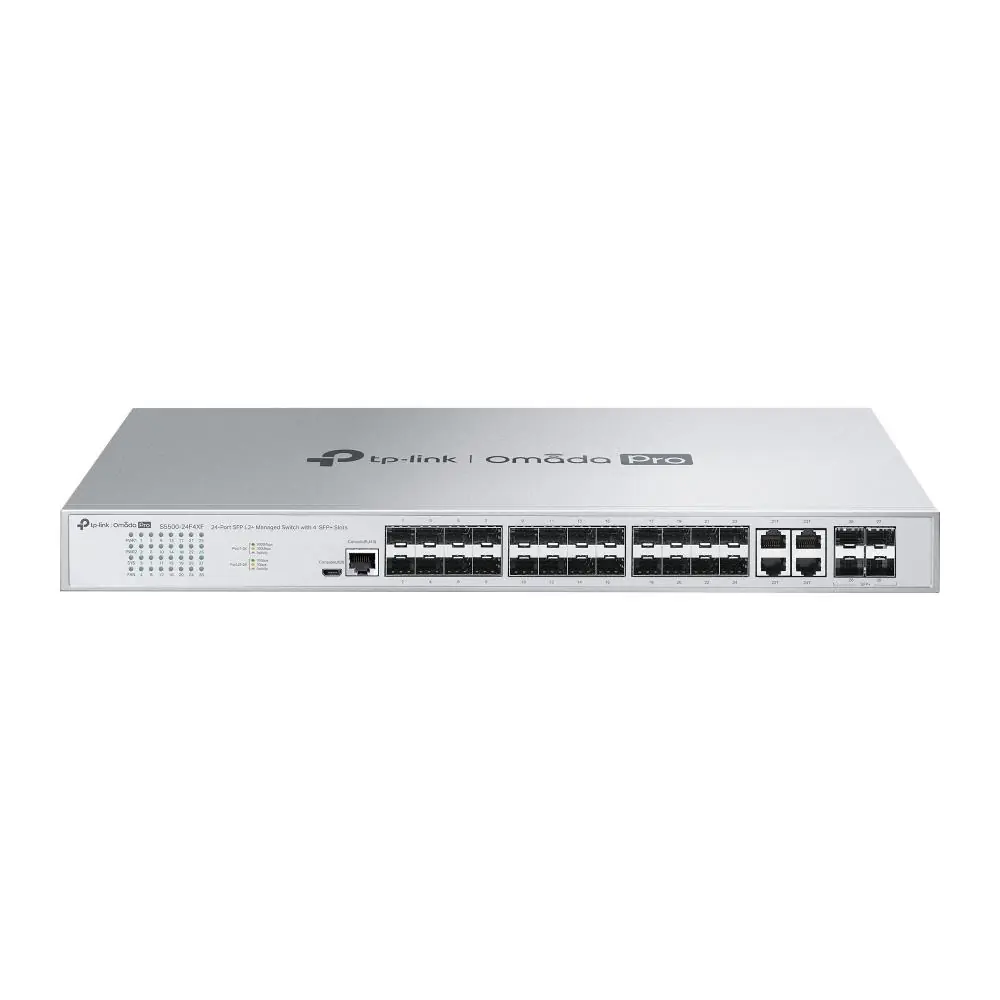 Omada Pro S5500-24F4XF 24 Port 10-100-1000 Mbps Yönetilebilir Switch 4 Port SFP 1