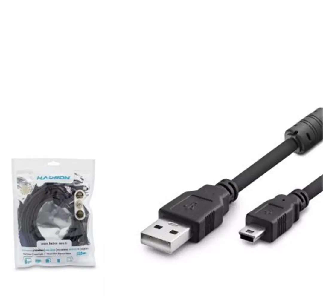 Hadron Hdx7520 Usb Mini V3-5Pin To Usb Kablo 5M Siyah 1