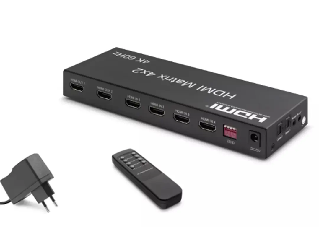 Hadron Hdx1334 Hdmi Switch & Splitter 4-In 2-Out Matrix Siyah 4K HDMI Girişi: 4 HDMI Çıkışı: 2 1