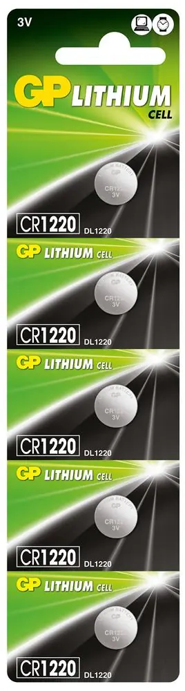 Gp CR1220-C5 3V Lityum Düğme Pil 5'li Paket 1