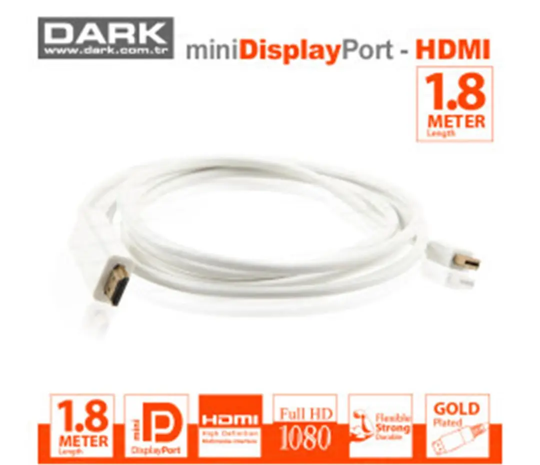 Dark MDPXHDMIL180 1.8mt Mini Displayport to Hdmı Kablo 1
