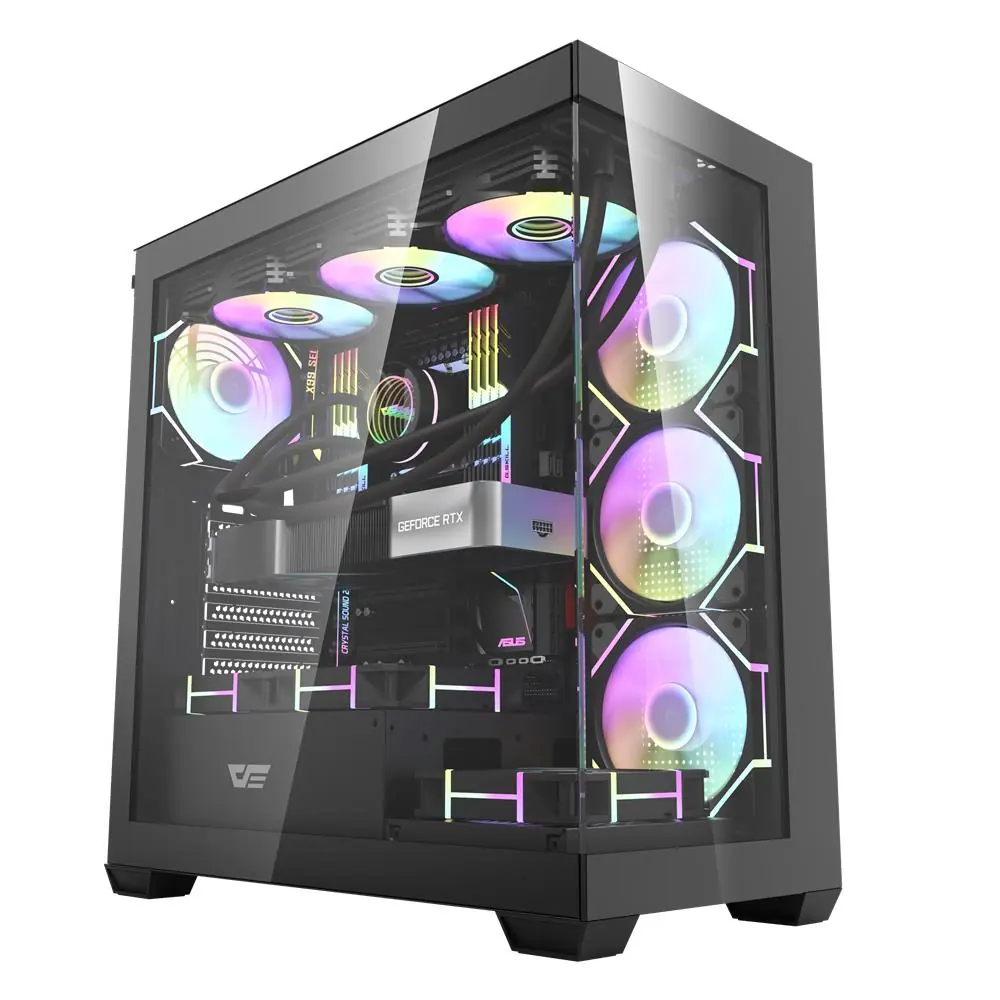darkFlash DS900-B 650W 80+ Power Supply 4-12cm ARGB  Fan Siyah Kasa