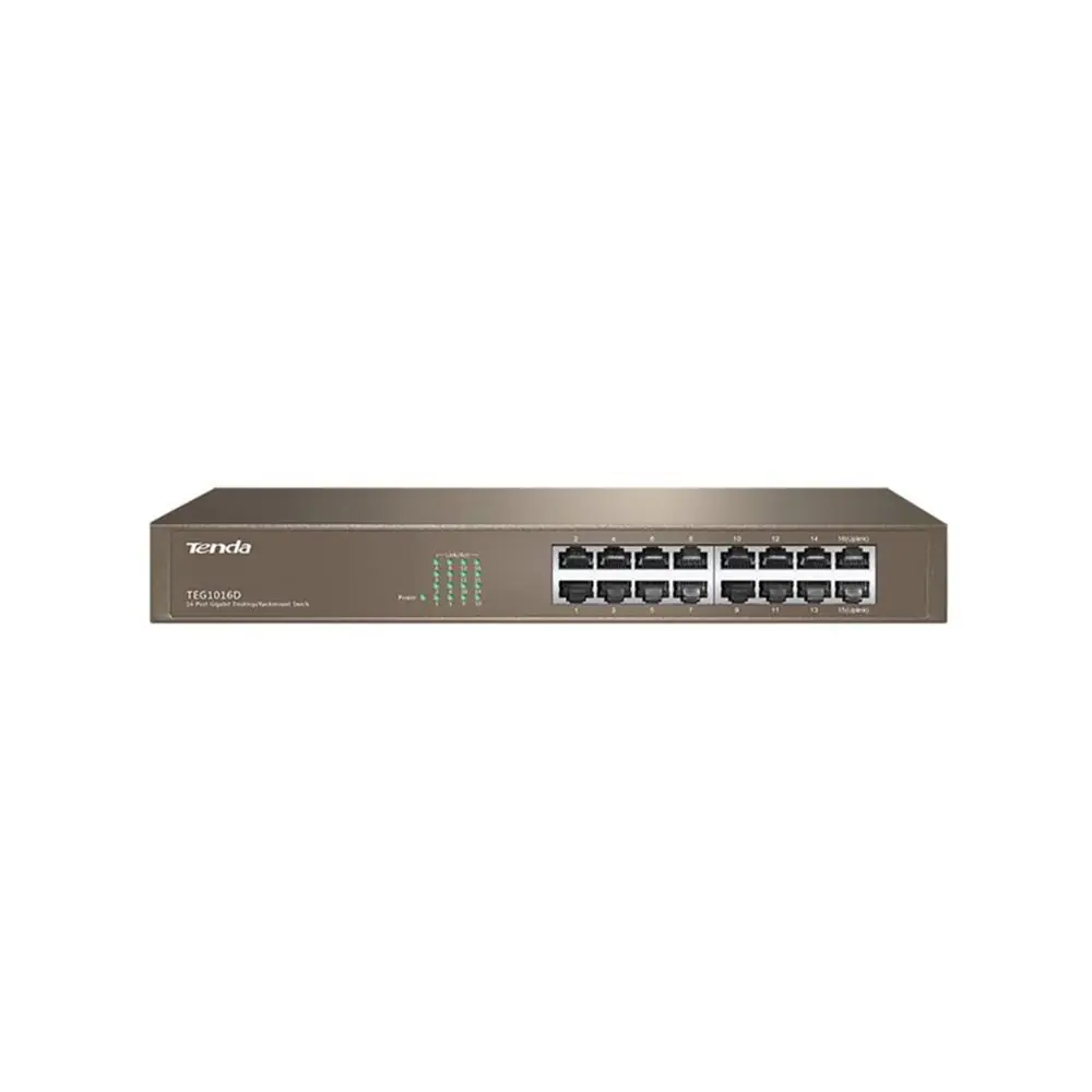 Tenda TEG1016D 16 Port 10-100-1000 Mbps Switch Çelik Kasa Rack Mount 1