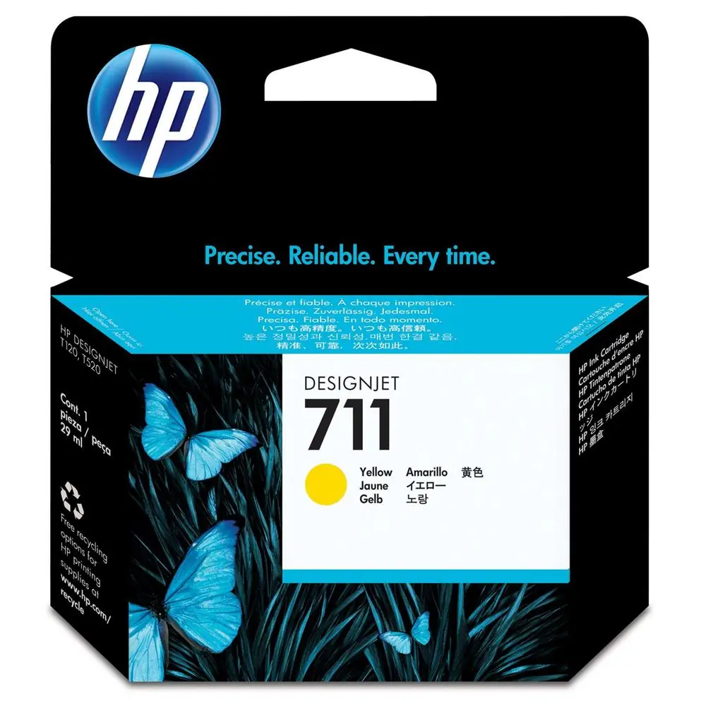 HP 711 Yellow Sarı 29ML Plotter Kartuşu CZ132A 1