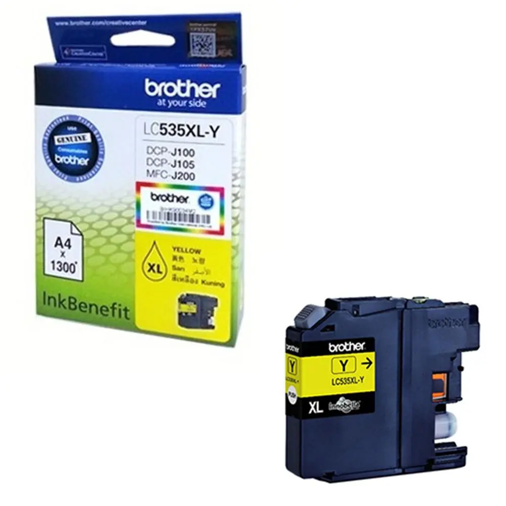 Brother LC535XLY Yellow Sarı 1.300 Sayfa Kartuş DCP-J105 MFC-J200 1