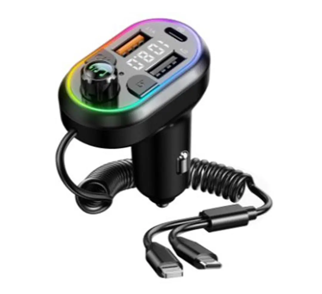 S-link SL-BT307 Çift USB 5V 3.1A-1A Led Işıklı Siyah 2 İn 1 C Port + İphone Bluetooth Fm Transmitter