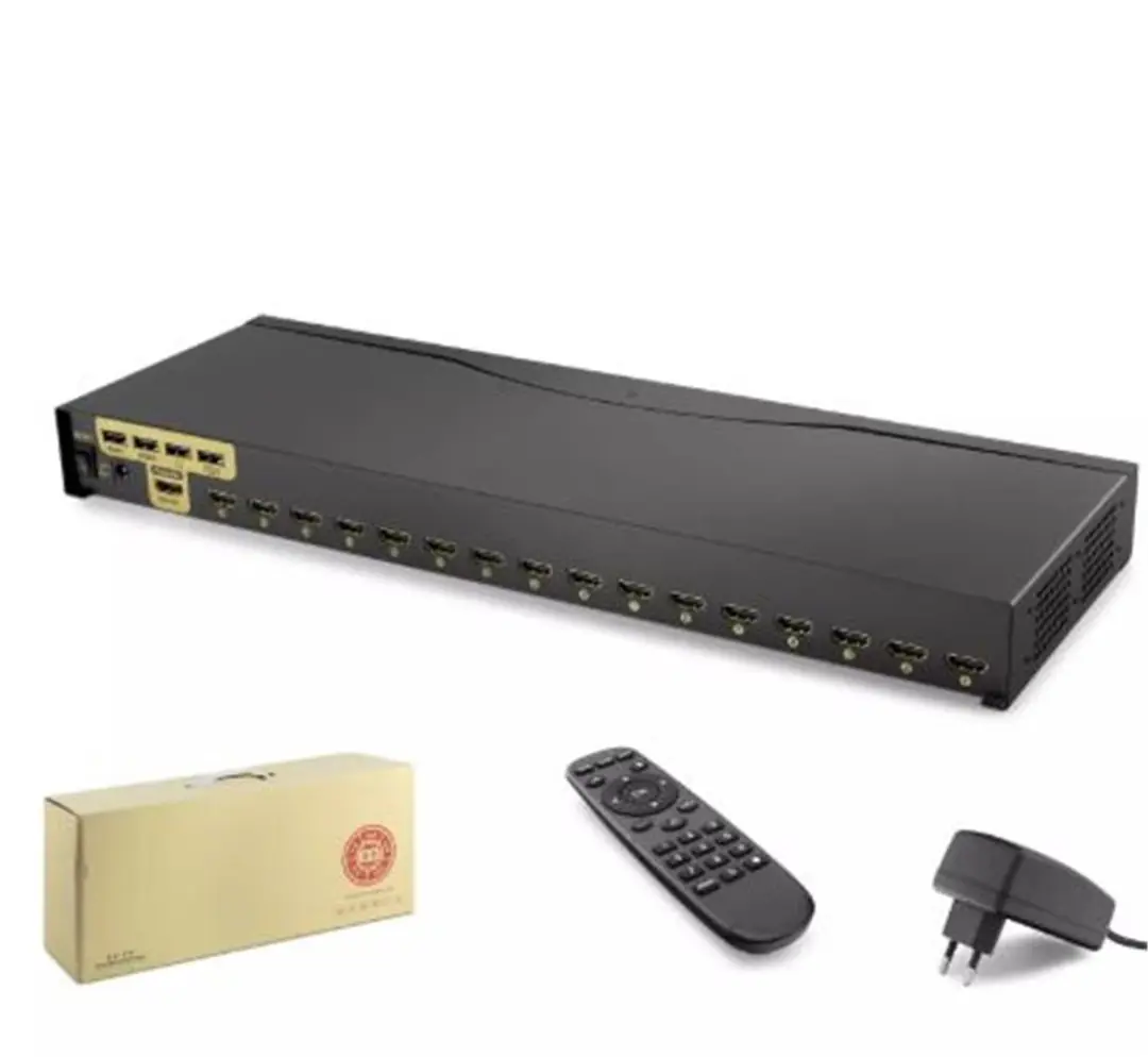Hadron Hdx1379 16 Port  Hdmi Kvm Switch IR uzaktan kumanda  4K çözünürlük 1