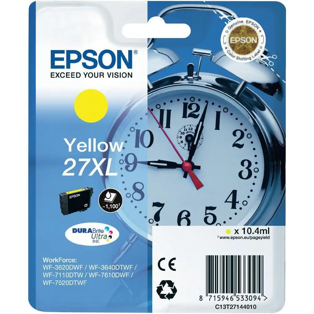Epson 27XL Yellow Sarı Mürekkep Kartuş T27144012 1