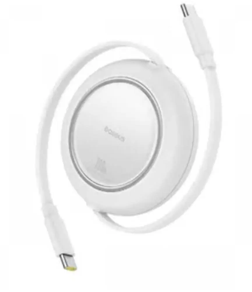 Baseus P10364500213-01 100W 1,5m ree2 Pull Mini Kablolu USB-C Şarj Kablosu Beyaz 1