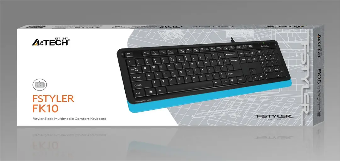 A4 Tech Fk10 Q Usb Fsytyler Mavi Tr Fn-Multimedya Klavye 1