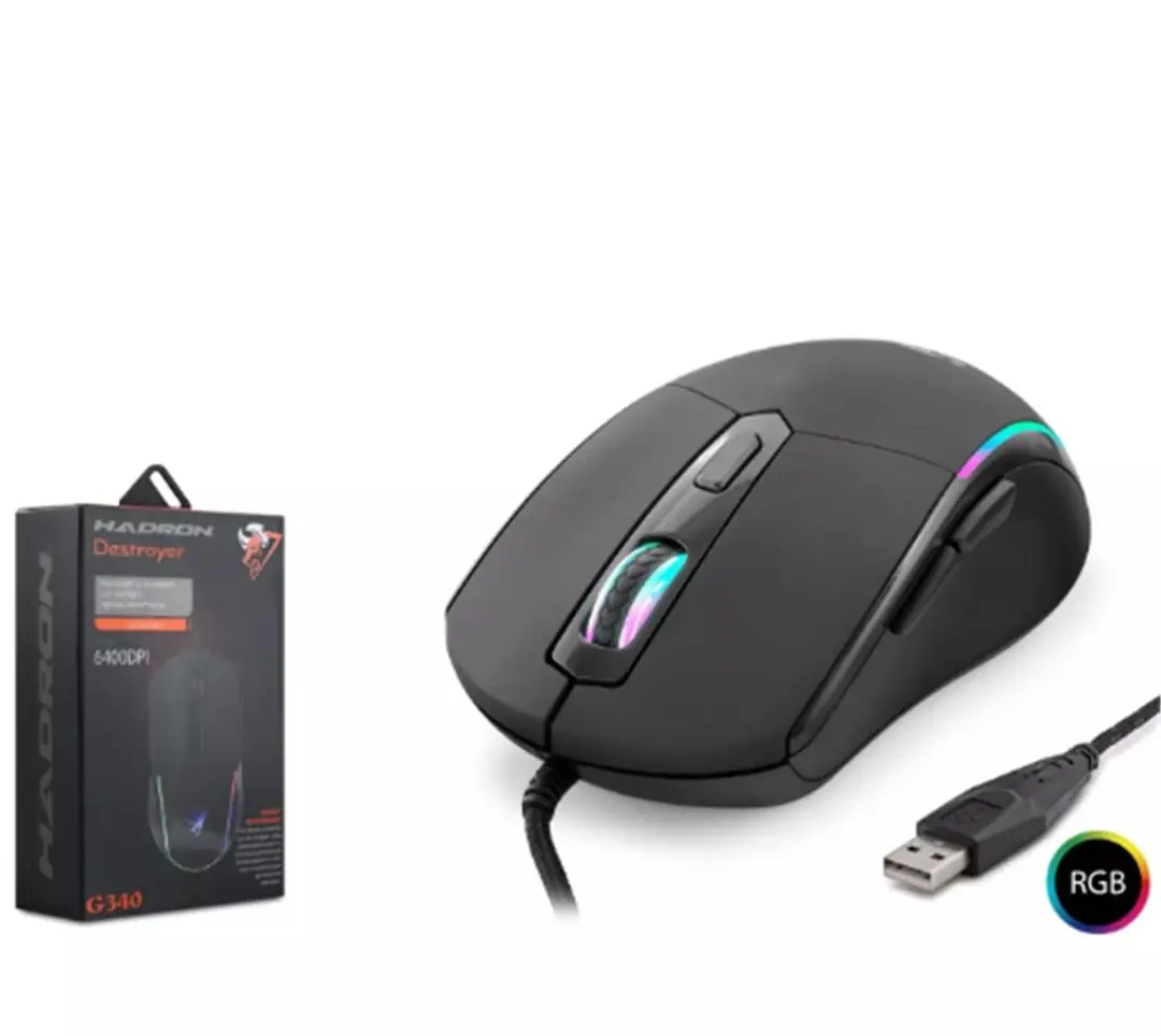 Hadron Destroyer G340 Rgb 6 Buttons Usb 6400 Dpı Oyuncu Mouse (1,40cm Kablo Uzunluğu) 1