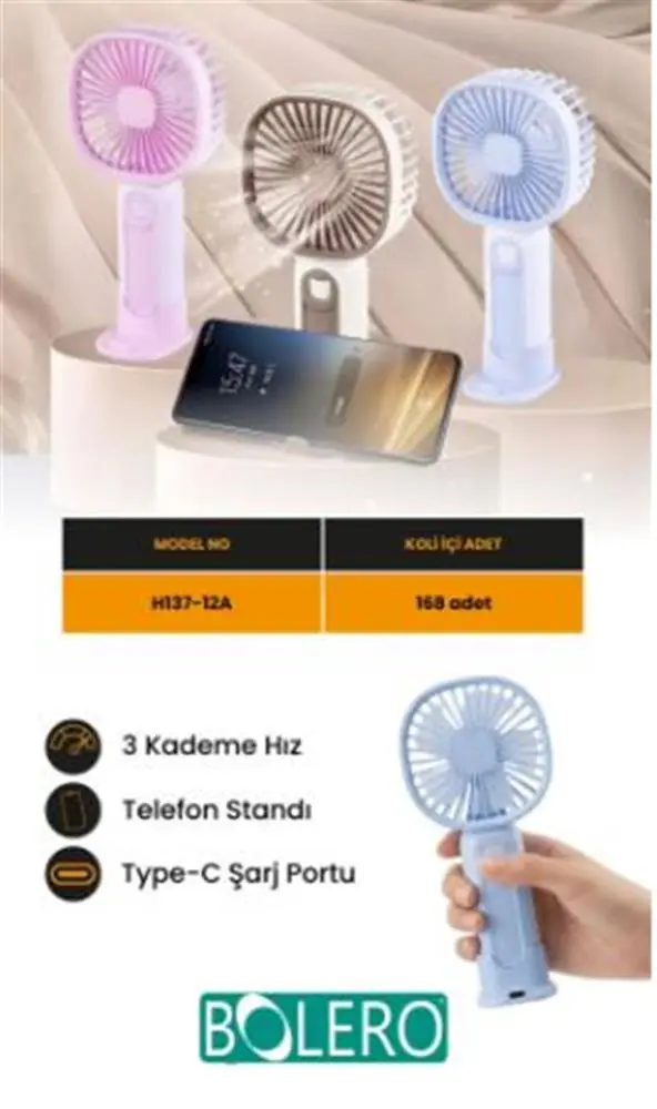 Feny FN-F55 Yeşil Ultra Sessiz 3 Kademeli Şarjlı 800Mah Masa Fanı 4"