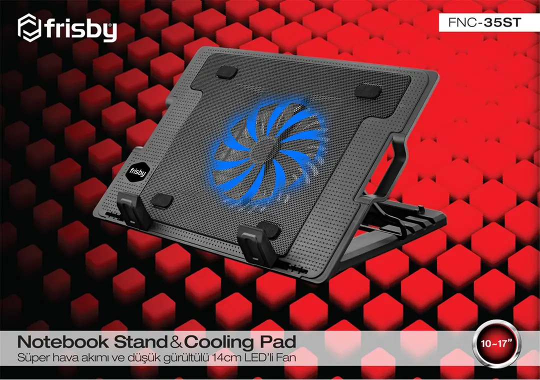 Frisby FNC-35ST Standlı Notebook Soğutucu 1 Port Usb 10"- 17" boyutunda notebooklar için uygundur 1