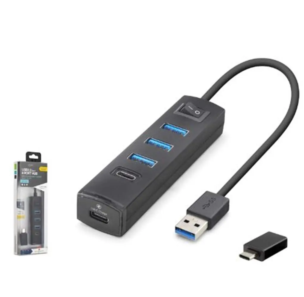 iETOP TU359 USB Type-C 3.2 Gen1 Anahtarlı Hub 4 Port 5 Gbps Siyah