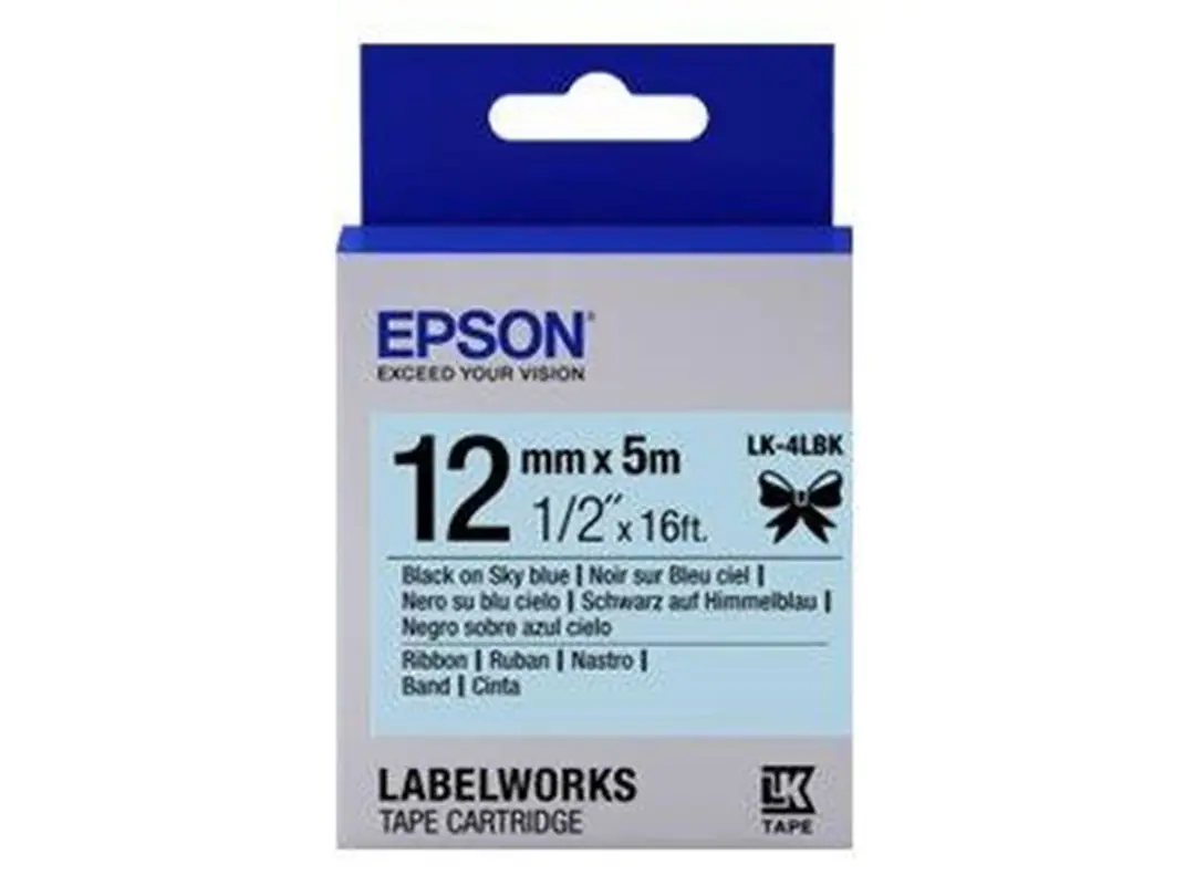 Epson LK-4WLN Beyaz Üzeri Mavi 12mm 9Metre Etiket 1
