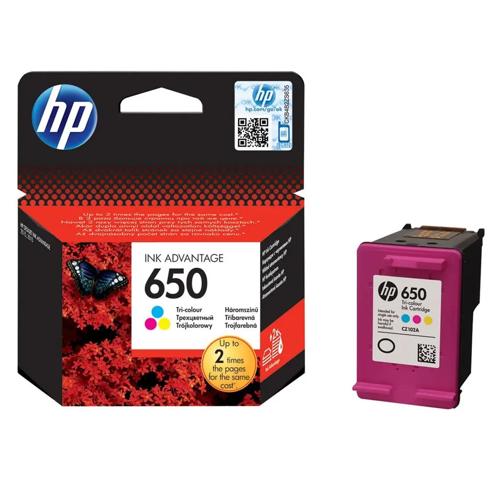 HP 650 Color Renkli Kartuş CZ102AE 1