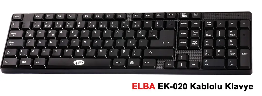 Elba EK-020 F Usb Siyah Türkçe Kablolu Standart Klavye (1.8Mt Kablo Uzunluğu) 1