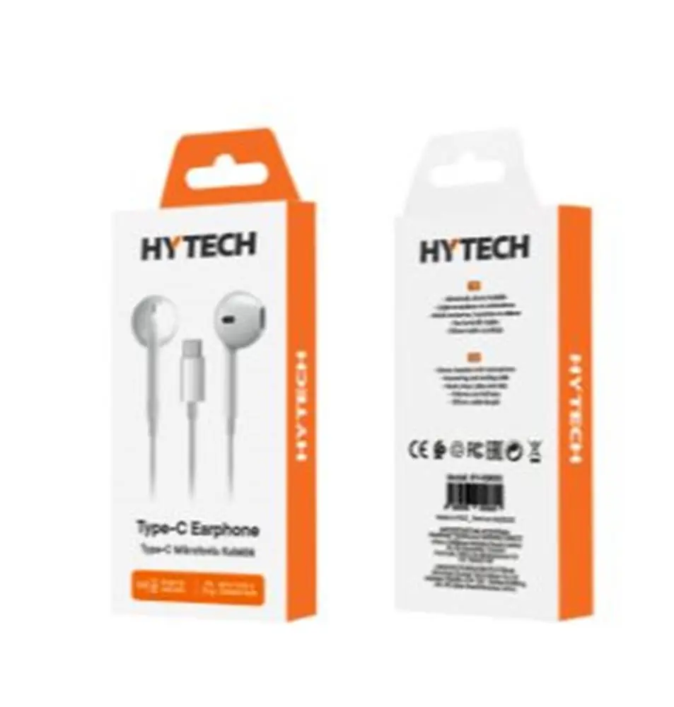 Hytech HY-XBK53 TypeC Telefon Uyumlu Beyaz Kulak İçi Mikrofonlu Kulaklık 1