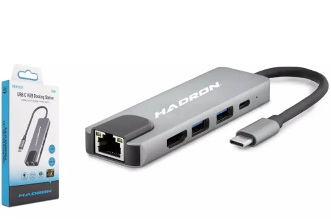 HADRON HDX7831 TYPE-C HDTV COMBO HDMI 4K 30HZ + TYPE-C + 2-USB3.0 + LAN 5IN1 GRİ 1