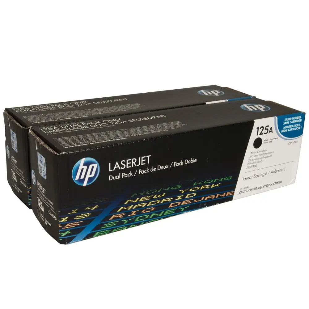 HP 125A Black Siyah Çiftli 2.200 Sayfa Toner CB540AD 1
