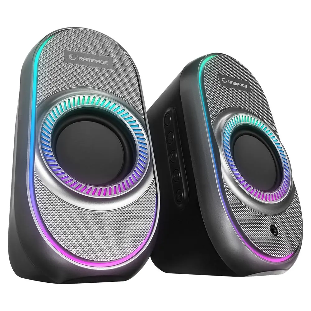 Rampage RMS-X3 2.0 6W Bluetooth Özellikli Siyah Multimedia RGB Işıklı Gaming USB Speaker 1