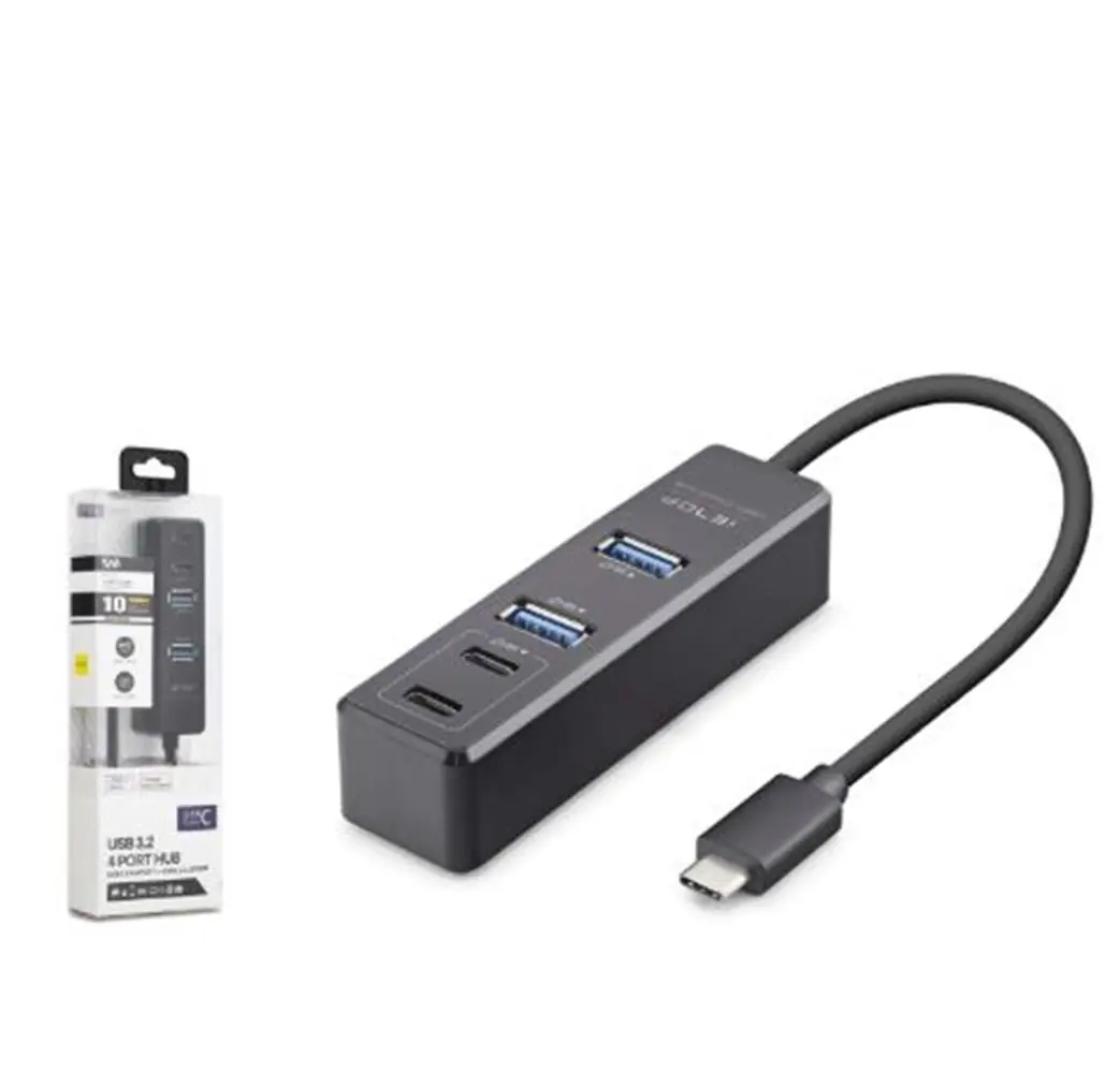 iETOP TU1009 Type-C 3.2 Gen2 Hub 4 Port 10 Gbps Siyah