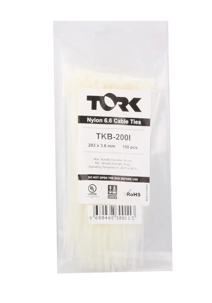 Tork TRK-100-2,5mm Beyaz 100lü Kablo Bağı