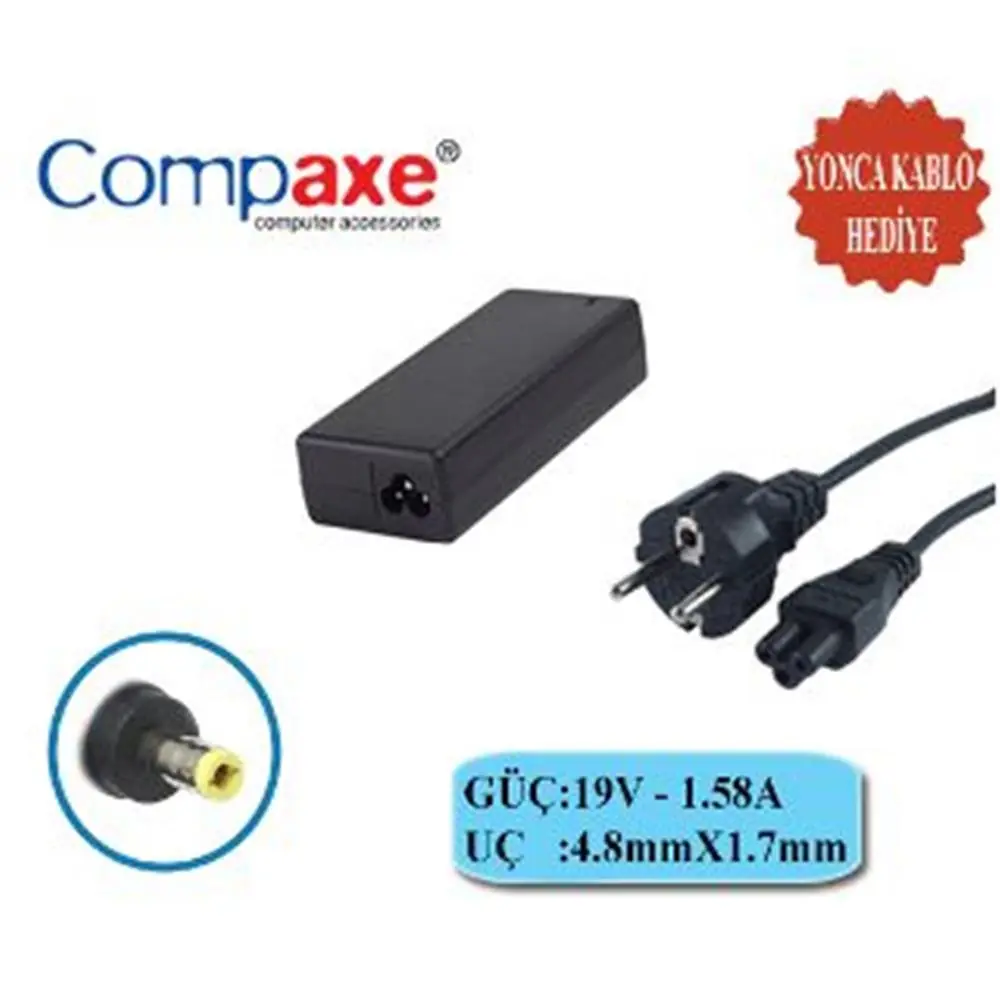 Compaxe CNH-158 Hp 30w 19v 1.58a 4.8 1.7 Notebook Adaptörü 1