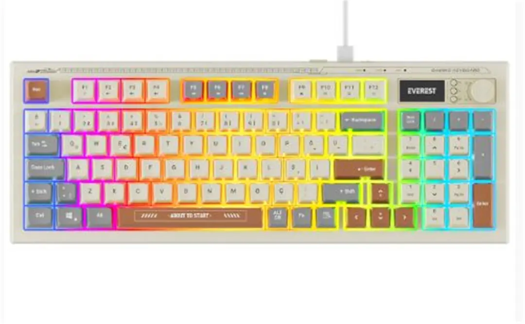 Everest KB-79 SILENT PRO Gri-Gri Mavi-Kahve SESSİZ RGB Q Membrane Oyuncu Klavyesi 1
