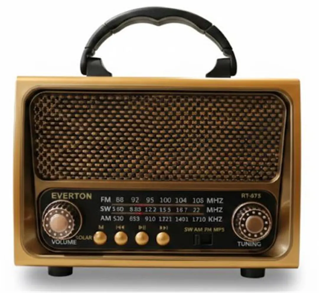 Everton Rt-675  Bluetooth Fm-Usb-Tf-Aux Şarjlı Solar Nostaljik Radyo 1