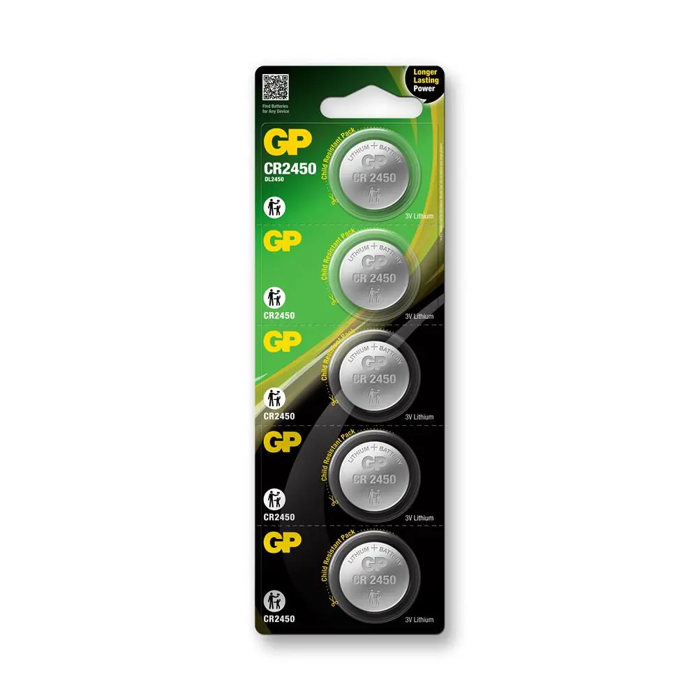 GP CR2450-C5 3V Lityum Düğme Pil 5'li Paket 1