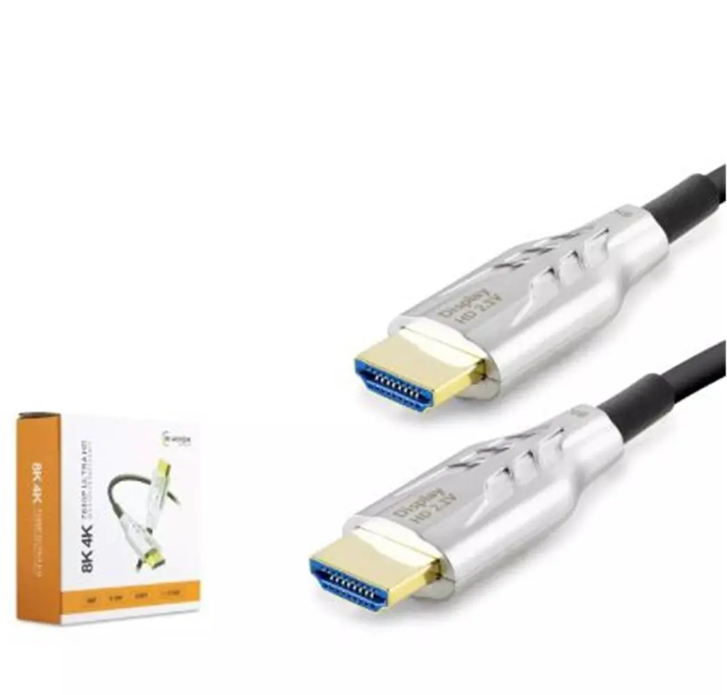 HADRON HDX2049 HDMI KABLO PVC 8K 60HZ 2.1V OPTIC OD8.0 20M SİYAH 1