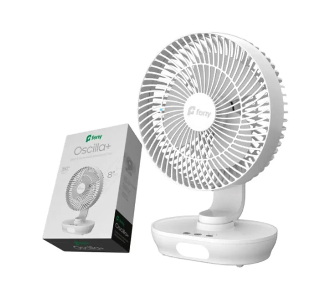 Feny FN-F88 Oscilla 3 Kademe Hız Ayarlı 180° 3000 Mah Şarjlı  8"Masüstü Vantilatör 150° Salınım